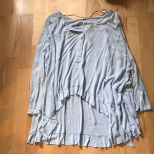 Free people long sleeve high low shirt